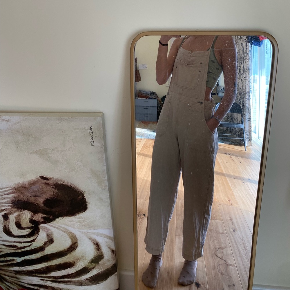 Beige overall trousers